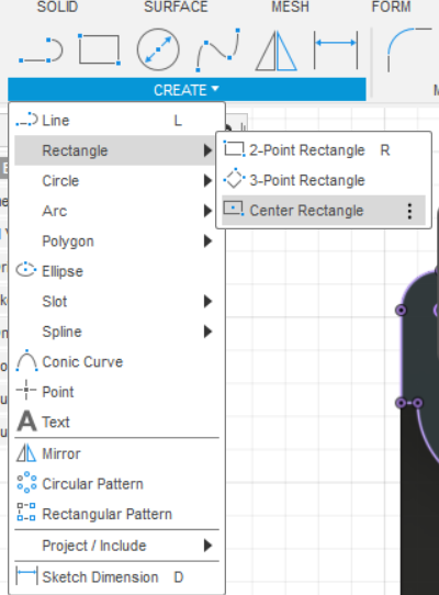 screenshot of adding a centered rectangle